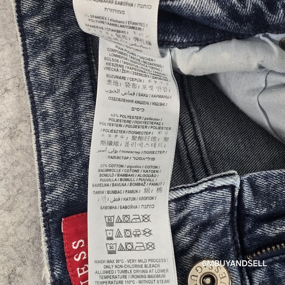 Guess Los Angeles Acid Wash Jeans Men's 33x30 Y2K 90s Distressed Denim - Picture 15 of 15